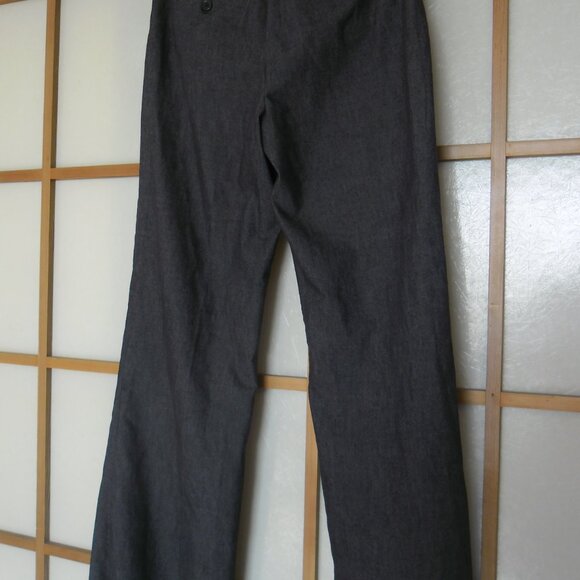 Dark grey slacks with raw hem. 50% cotton. Medium size. - Picture 3 of 6